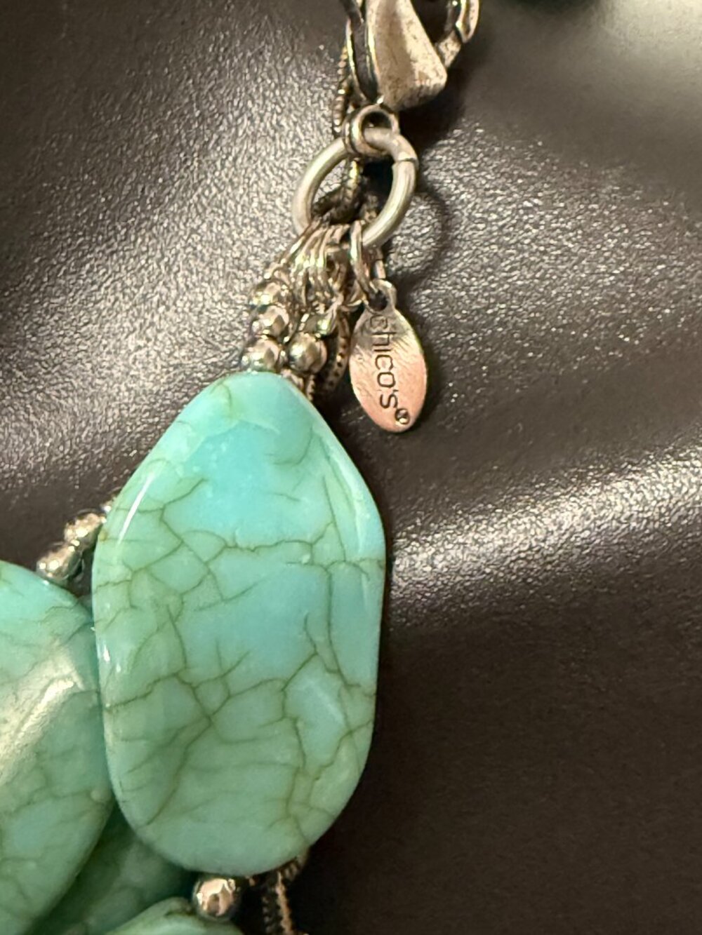 Chico's Faux Turquoise Silver Necklace - Picture 8 of 16